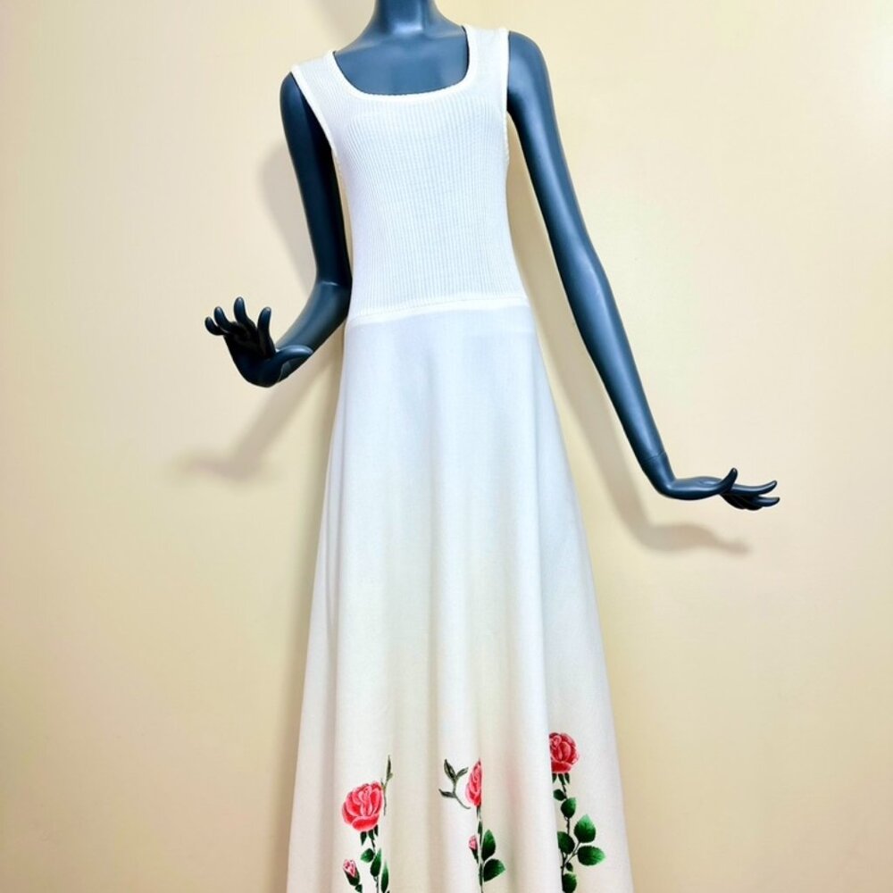 TRICOTS VERSAILLES MAXI DRESS WITH ROSE PRINT (VINTAGE)